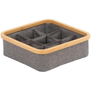 Jimmylee Organizer , Grau, Naturfarben , Holz, Textil, Karton , Bambus , massiv , 30x9x30 cm , faltbar, mit mehreren Fächern , Ordnen & Aufbewahren, Deko-& Aufbewahrungsboxen, Organizer