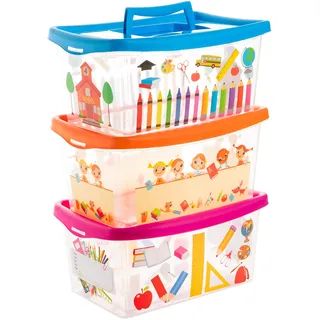 Centi Aufbewahrungsbox Kinder 4L 3-tlg. mehrfarbig