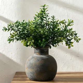 PORCER 15,2 cm Antike Keramikvase, Terrakotta, Boho-Dekor, Bauernhaus, Rustikale Vase für Heimdekoration, Wohnzimmer, Eingang, Hochzeit, Bronze