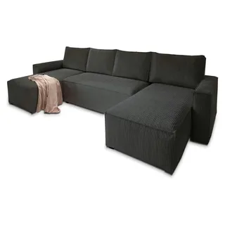 masseno Wohnlandschaft mit Schlaffunktion Aspra ¦ schwarz ¦ Maße (cm): B: 295 H: 85