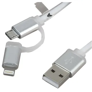 LMS DATA - 2-in-1 Weißes USB-Kabel