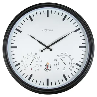 Nextime 4306ZW Wanduhr, Kunststoff, Schwarz, 50.8cm