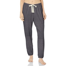 Amazon Essentials Damen Leichte Lounge-Joggingpyjamahose aus Terry-Frottee (Erhältlich in Übergröße), Marineblau Streifen, L