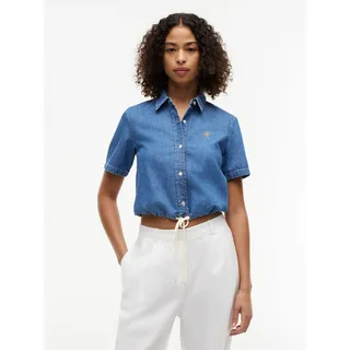 Tommy Hilfiger Jeansbluse Boxy Tie Mia Blau M