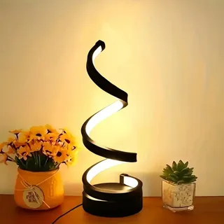 Sonhomay Moderne LED-Tischlampe, Spiralform, USB-Schreibtischlampe, 3 Farben, stufenloses Dimmen, Nachttischlampe, Wohnzimmer, Schlafzimmer, Büro, Dekoration