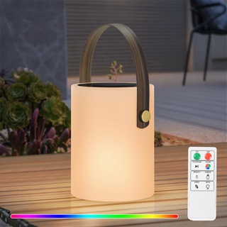 Outdoor Dimmbaren Solar Tischlampe 2in1 LED Akku Tischleuchte Wiederaufladbare IP45 Wasserdichtes Kabellos Solar RBG Tischlampe für Außen Terrasse Garten Camping Schlafzimmer.