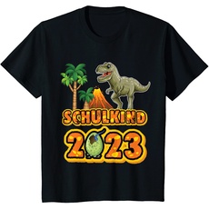 Kinder Dino Dinosaurier Einschulung Schulkind 2023 Schultüte Junge T-Shirt