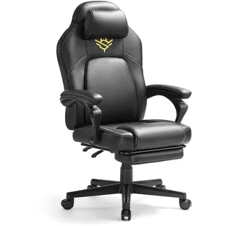 Songmics Gaming-Stuhl PU tintenschwarz