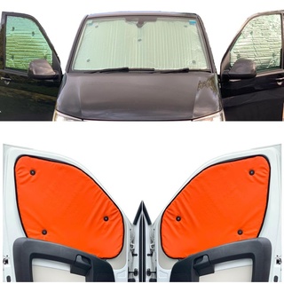 Fensterrollo-Set Kombatibel Mit Renault Master (2010-Date)(Komplettset MWB + Scheunentore) Rückseite einfärben Tango-Orange, Reversibel und Thermisch