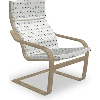 ABAKUHAUS Schaf Poäng Sessel Polster, Kontinuierliche Fluffy Tiere, Sitzkissen mit Stuhlkissen mit Hakenschlaufe und Reißverschluss, Ceil Blau Off White - Blau