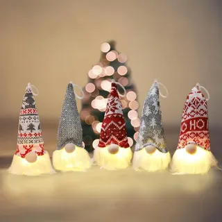 PASLFC 5 Stück Weihnachtswichtel Beleuchtet, Weihnachtswichtel Figuren, Wichtel Figuren Groß, Weihnachtsdeko Wichtel, Weihnachtsdeko Innen,Weihnachtsgeschen