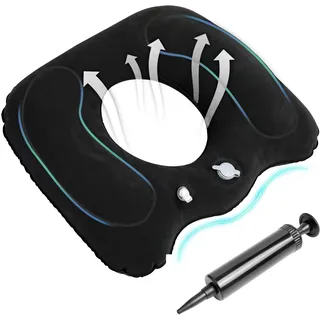 Wukemaoyi Aufblasbares Sitzkissen Orthopädisches Sitzkissen, Aufblasbares Kissen Donut Kissen, tragbares Ergonomisches Hämorrhoidenkissen für Steißbeinkissen Bürostühle Rollstühle Reisekissen