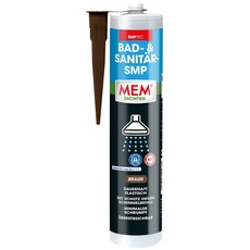 MEM Bad- & Sanitär-SMP, Einkomponentiger SMP Dichtstoff für den Sanitärbereich, Schutz gegen Schimmelbefall, Innen- und Außenbereich, Braun, 290 ml