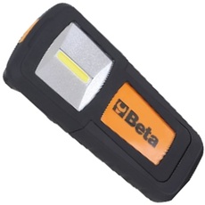 Beta 1838COB Kompakte LED-Lampe, Mini LED Werkstattlampe, Arbeitsleuchte, Werkstattstrahler (aufladbar, mit sehr hoher Leuchtkraft, Lithium-Polymer-Batterie, aus rutschfestem Gummi), Schwarz/Orange