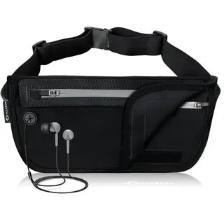 MYCARBON Bauchtasche Flach Reisen Sport Hüfttasche RFID 100% Diebschutz | Klappbar Design | Wasserdicht für 6 Zoll Handhy iPhone 6/ 6s/ 6Plus/ 7 Gürteltasche für Damen Herren