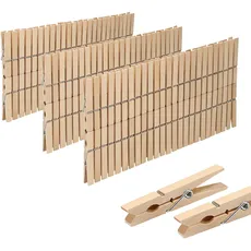 VonBueren 150 x Wäscheklammern Holz groß | Holzklammern aus nachhaltigem unbehandeltem Birkenholz | Holzwäscheklammern auch zum Basteln