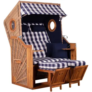 Strandkorb , Holz , Akazie , Karo , 120x80x155 cm , Gartenmöbel, Gartenschaukeln, Strandkörbe