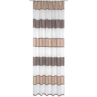 Schmidt W. Gmbh Fertigvorhang , Cappuccino , Textil , Streifen , 140x245 cm , Heimtextilien, Vorhänge, Fertigvorhänge