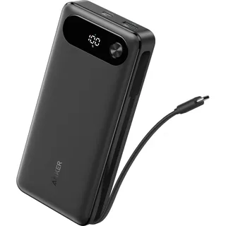 Anker Power Bank 20000 mAh, 87 W, Eingebautes USB-C Kabel)