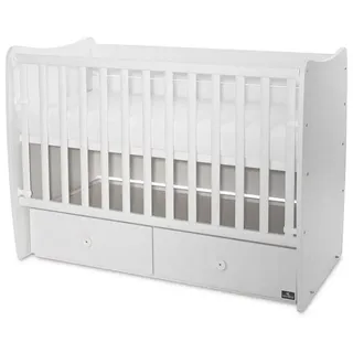 Lorelli Babybett MATRIX NEW Kinderbett 120 x 60 cm, 2 Ebenen, 2 Schubladen - Weiß