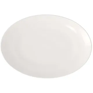 Villeroy & Boch Platte oval For Me 41 cm Weiß, Spülmaschinenfest, Servierteller, Teller Weiß Geschirr, Premium Porzellan