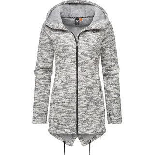 Ragwear Sweatjacke »Kapuzenstrickjacke Wingi Melange«, Sportliche Kapuzenjacke mit Teddy-Kunstfell, grau