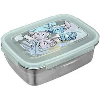COFI Undercover - Disney Stitch Brotdose mit Gummidichtung - aus Edelstahl - 550 ml Fassungsvermögen - Sandwichbox Schule - Brotzeitdose für Kinder - Lunchbox