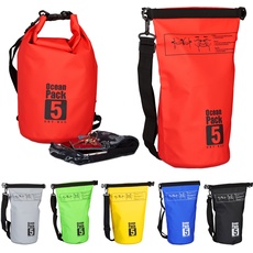 Bild Ocean Pack, 5L, wasserdicht, Packsack, leichter Dry Bag, Trockentasche, Segeln, Ski, Snowboarden, rot