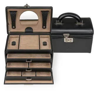 Windrose Schmuckkoffer beluga/schwarz (Leder)