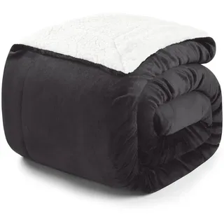 Blumtal Kuscheldecke Sherpa 130/150 cm, Anthrazit , Textil , Rechteckig , 150x130 cm , Oeko-Tex® Standard 100 , Heimtextilien, Wohntextilien, Decken, Kuscheldecken
