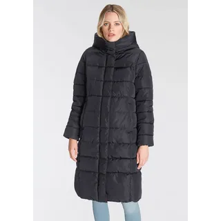 Steppmantel ONLY "ONLTINA – Puffermantel mit Premium-Füllung und verdecktem Zipper", Damen, Gr. XS, blau (night sky), Web, Obermaterial: 100% Polyester, leicht glänzend, unifarben, regular fit, Mäntel Steppmantel, regular fit, casual, Steppware, Kunstfaser, hochschließend