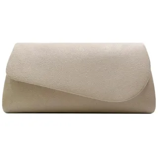 YYW Clutch-Tasche für Damen, Wildleder, Abendtasche, Hochzeit, Clutch, Geldbörse mit abnehmbarem Kettenriemen, einfarbig, Schulter-Handtasche für Brautpartys, Abschlussbälle, beige, Einheitsgröße