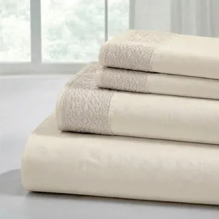 Modern Threads Weiche Mikrofaser-Häkelspitze – luxuriöse Mikrofaser-Bettlaken – inklusive Bettlaken, Spannbetttuch mit tiefen Taschen und Kissenbezügen, Leinen, Queen-Size-Bett
