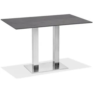 Klapptisch Bistro Edelstahl rechteckig - 120 x 81 cm HPL Beton-Design
