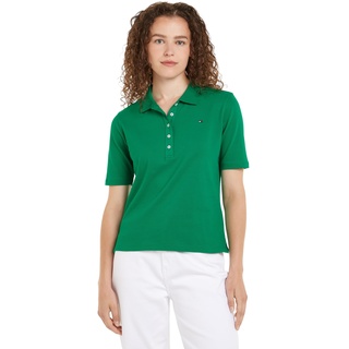 Tommy Hilfiger Damen Poloshirt Kurzarm 1985 Reg Pique Polo Ss Regular Fit, Grün (Olympic Green), XXXL