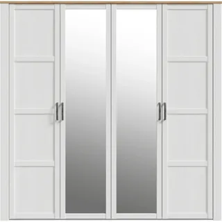 Forte Drehtürenschrank Bohol 215,9 x 214 x 59,6 cm Weiß