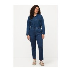 Jeans-Boilersuit, Jeans-Overall, Hemdkragen, Langarm