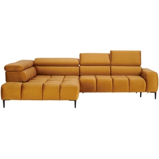 Welnova Ecksofa , Currygelb , Textil , Uni , Ottomane links, L-Form , 300x216 cm , Fsc, Reach, Made in EU, Oeko-Tex® Standard 100 , Typenauswahl, Stoffauswahl, seitenverkehrt erhältlich, Hocker erhältlich, Rücken echt , Wohnzimmer, Sofas & Couches, Wohnlandschaften, Ecksofas