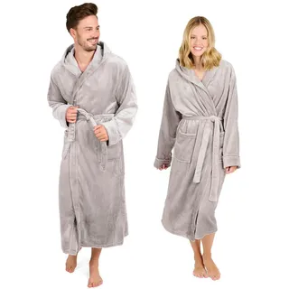 Blumtal Badenmantel Damen & Herren S - Morgenmantel, extra saugstark, flauschig, weich, Grau , Textil , onesize , Heimtextilien, Badtextilien, Bademäntel