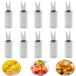 10 Stück Edelstahl Maiskolbenspieße YUTOU Maiskolben Nadel Kornhalter Maiskolbenhalte Pellkartoffelgabel Maisgabeln Grillzubehör Maiskolbengabeln Mais Spieße Schaschlikspieße Food Fruit Forks