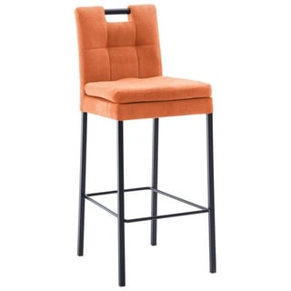 Cantus Barhocker , Orange, Schwarz , Metall, Textil , eckig , 42x102x52 cm , Fsc , Esszimmer, Stühle, Hocker