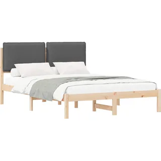 vidaXL Bettgestell mit gepolstertem Kopfteil Dunkelgrau 120 x 190 cm - Grau