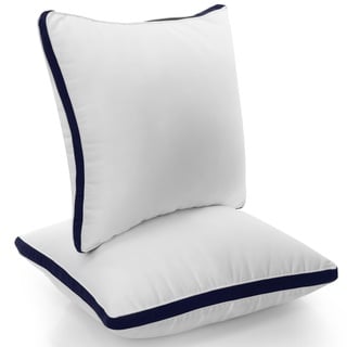 Utopia Bedding Kopfkissen (2er Set), 50 x 50 cm Schlafkissen, Gebürsteter Stoff Bezug Bettkissen, Premium Qualität Weich et Atmungsaktiv Kissen (Marineblau)