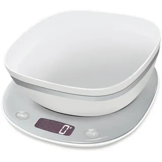 TERRAILLON - MACARON + ICE Schüssel – Elektronische Küchenwaage, Edelstahl-Finish, Schüssel mit 1,5 l, LCD-Display mit Hintergrundbeleuchtung, integrierter Griff, Kapazität 5 kg, Skala 0,5 g/1 g