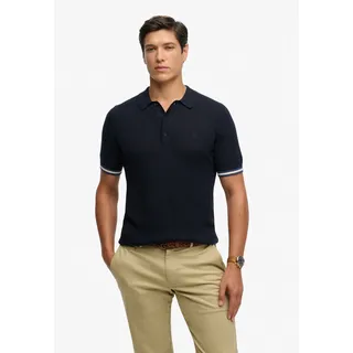 Superdry Poloshirt "KNITTED TEXTURE S/S POLO" Baumwolle, relaxed fit, classic navy stag