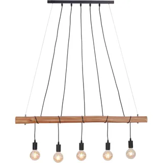 just light. DAMIAN 5-flg. 8 cm braun Eukalyptus-Holz
