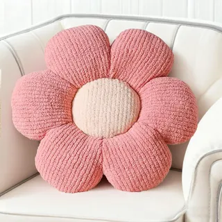 Tutamaz Blumenkissen, Rosa Blumengestalt Zierkissen,Blumen Plüsch Kissen 40cm, Schmusekissen Flausch Dekokissen,Weiche Kissen Deko für Kinder Mädchen für Sofa Bett Wohnzimmer Schlafzimmer Kinderzimmer