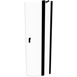 HÜPPE Design pure Schwingtür mit festen Segmenten 2-flügelig Radius: 55cm Breite: 80cm Anschlag links & rechts für Duschwanne, 8P1704123322, Duschkabine: Profilfarbe Black Edition Glas ESG klar mit