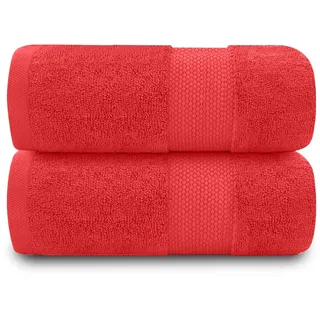GC Gaveno Cavailia Farbbeständiges Badezimmer-Set, 700 g/m2, Premium-Qualität, extra saugfähig, 100% Baumwolle, ägyptisch, Weinrot, 2 Stück