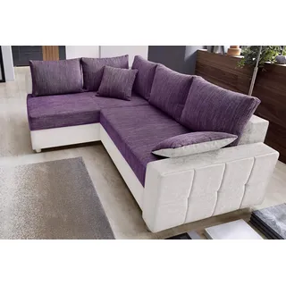 Collection AB Eckcouch Kunstleder 2-Sitzer Grau/Lila